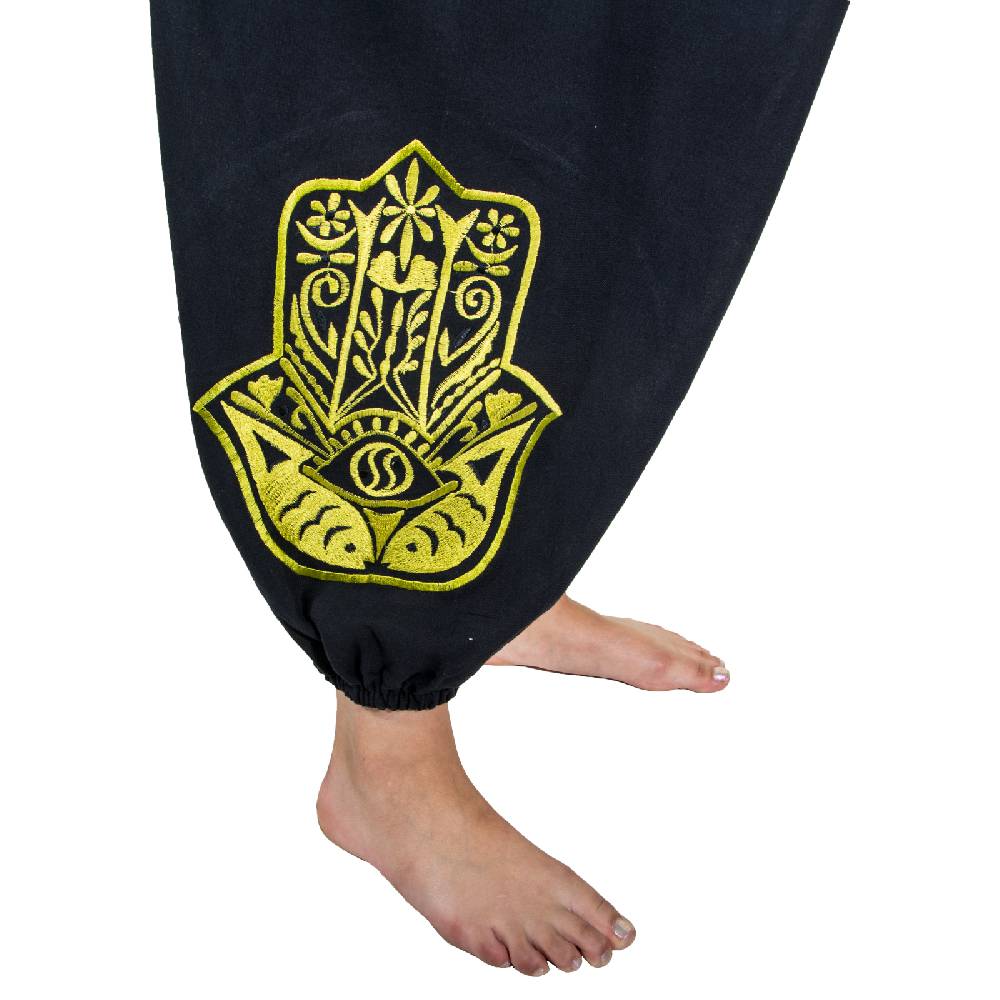 Kunst Und Magie Kunst und Magie Damen Haremshose mit Hamsa Hand der Fatima Symbol Blitzverkäufe