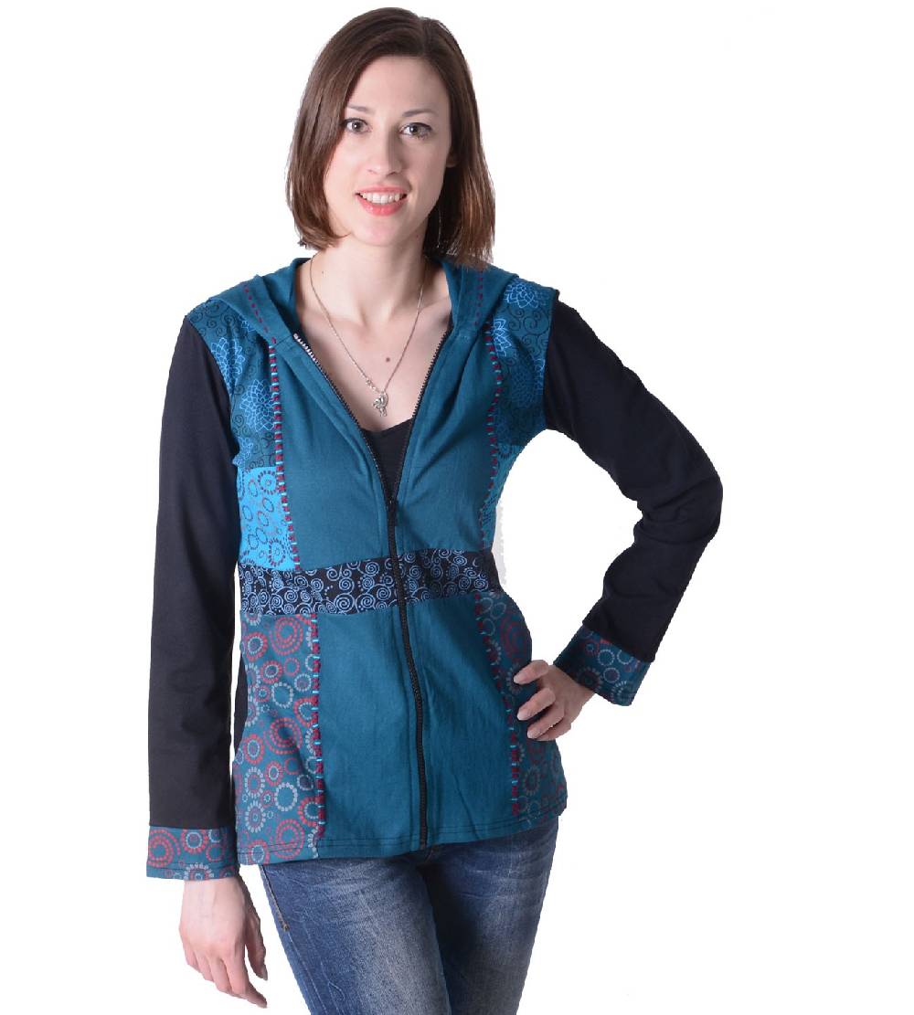 Kunst Und Magie Flippige Damen Freizeitjacke aus Baumwolle mit Zipfelkapuze Günstig kaufen