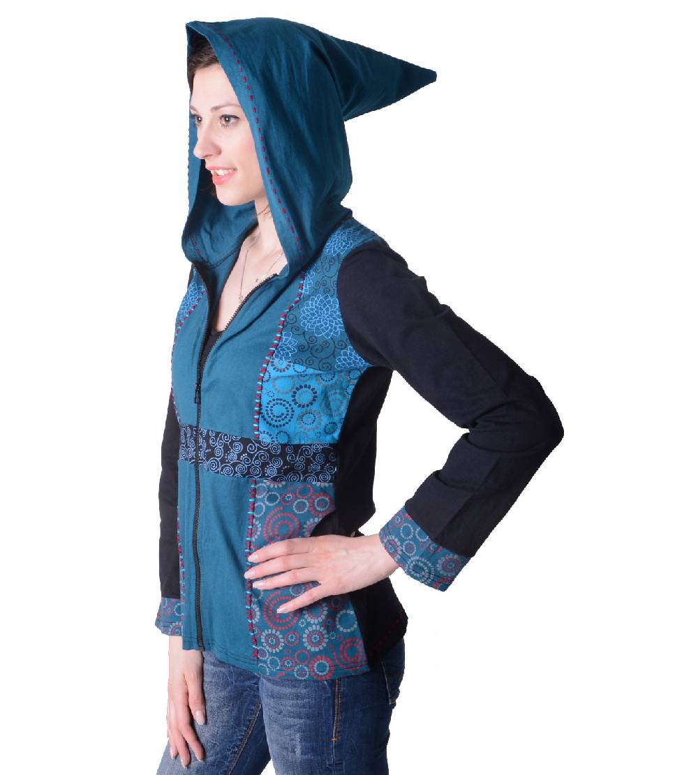Kunst Und Magie Flippige Damen Freizeitjacke aus Baumwolle mit Zipfelkapuze Günstig kaufen