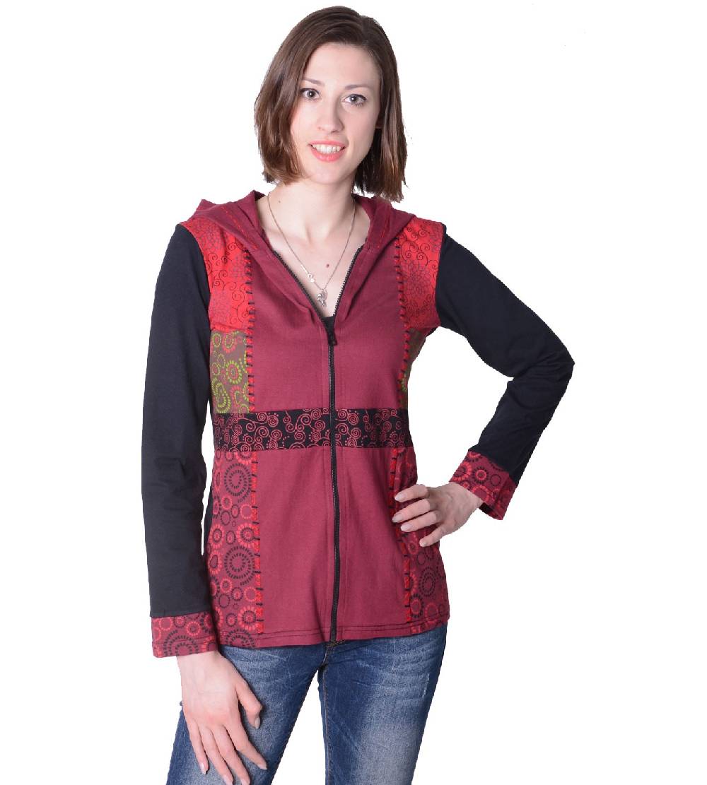 Kunst Und Magie Flippige Damen Freizeitjacke aus Baumwolle mit Zipfelkapuze Günstig kaufen
