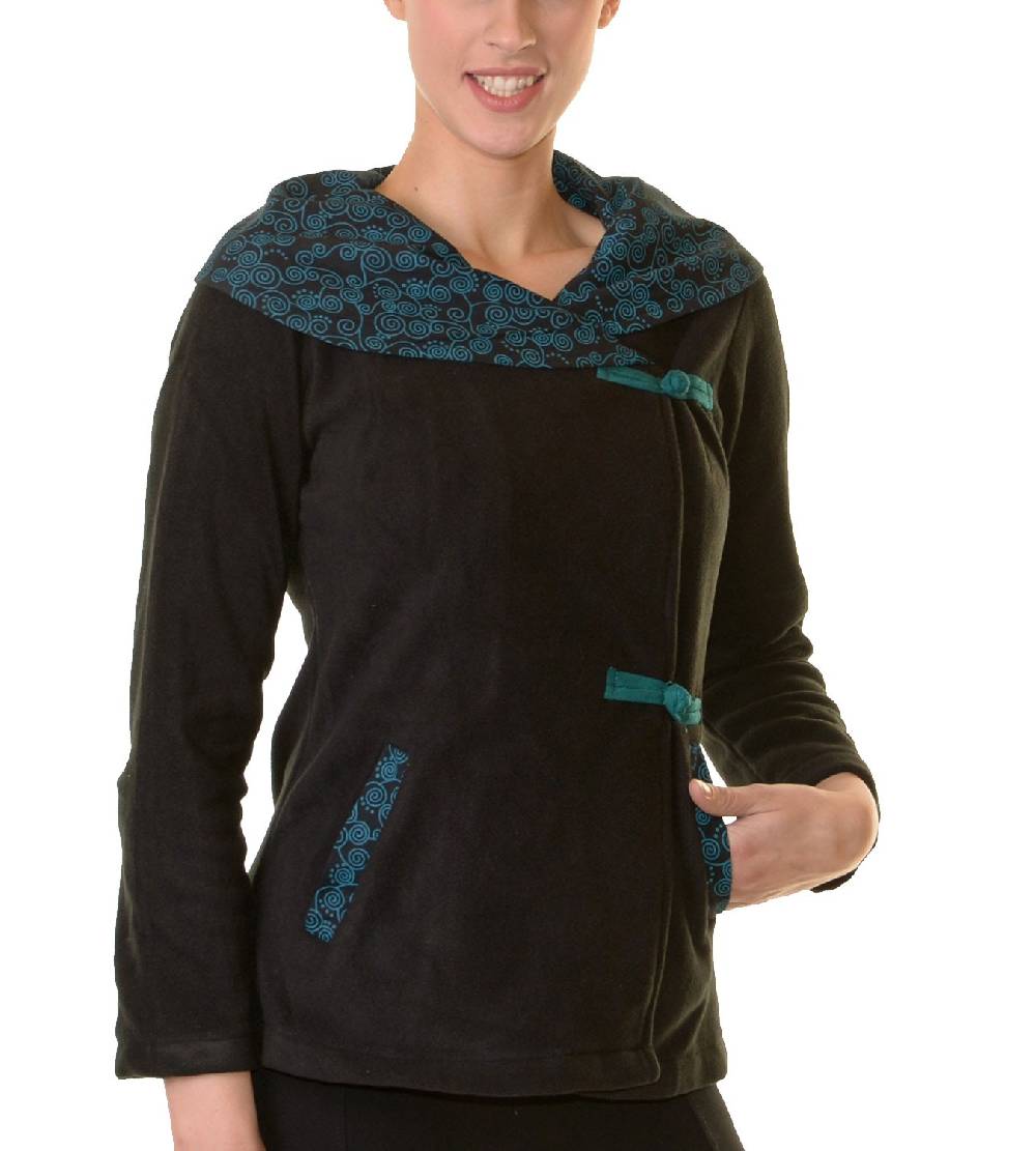 Kunst Und Magie Fleece Jacke mit tollem Kragen Goa Psy Hippie Boho Versandkostenfrei
