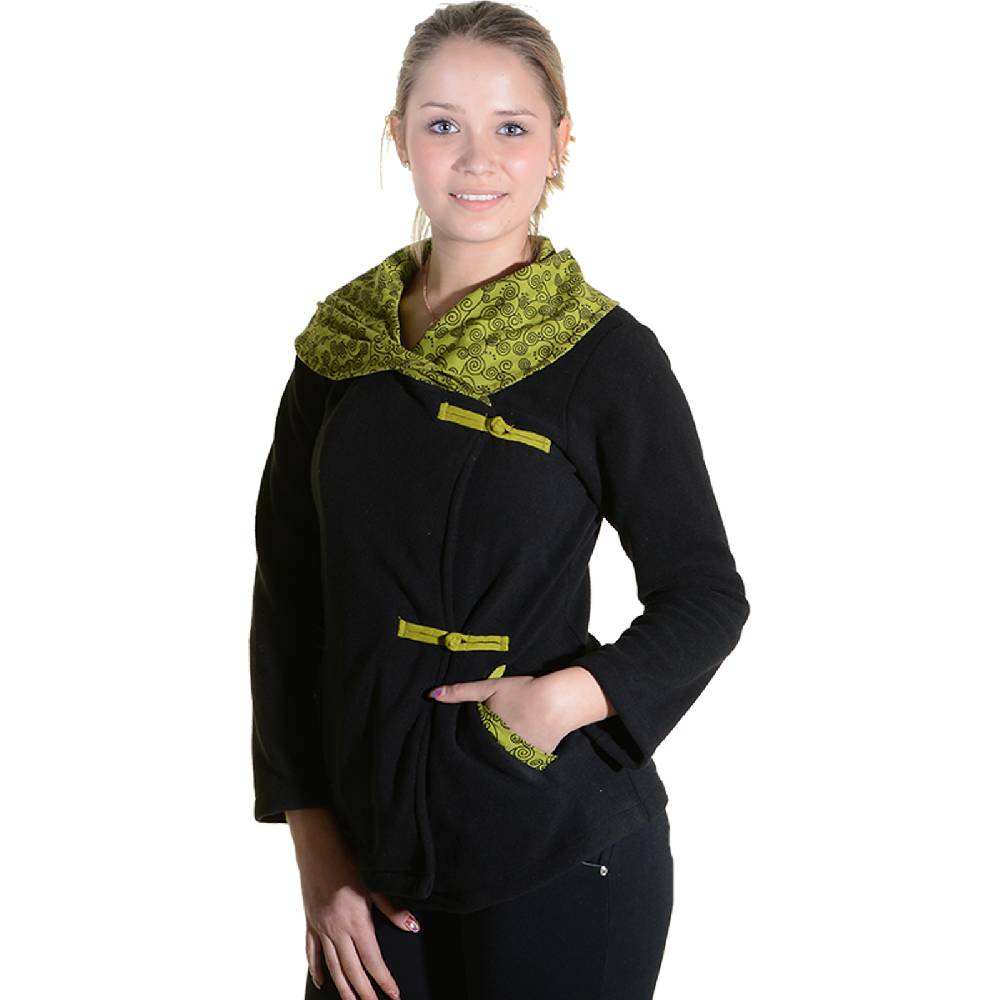 Kunst Und Magie Fleece Jacke mit tollem Kragen Goa Psy Hippie Boho Versandkostenfrei