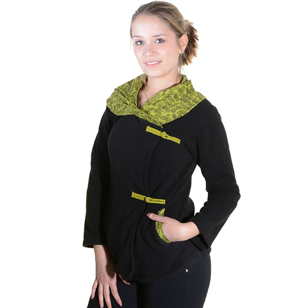 Kunst Und Magie Fleece Jacke mit tollem Kragen Goa Psy Hippie Boho Versandkostenfrei
