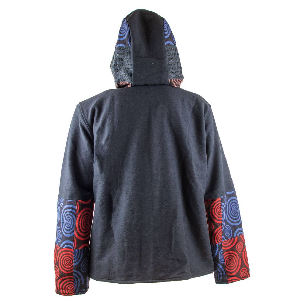 Kunst Und Magie Kunst und Magie Herren Patchwork Jacke mit Kapuze Begrenztes Angebot