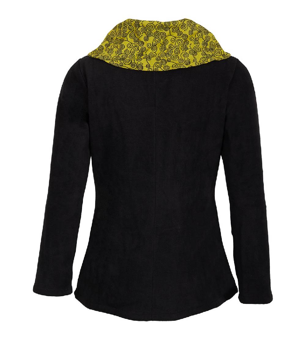Kunst Und Magie Fleecejacke mit farbigem Kragen Goa Psy Hippie - Boho Damen Jacke Exklusivangebot