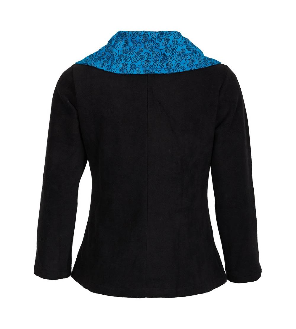 Kunst Und Magie Fleecejacke mit farbigem Kragen Goa Psy Hippie - Boho Damen Jacke Exklusivangebot