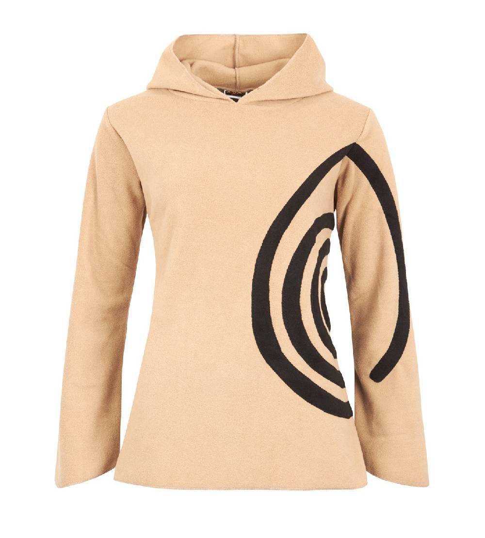 Kunst Und Magie Fleece Pullover mit Zipfelkapuze Goa Psy Hippie Fraggle mit Spirale Black Friday