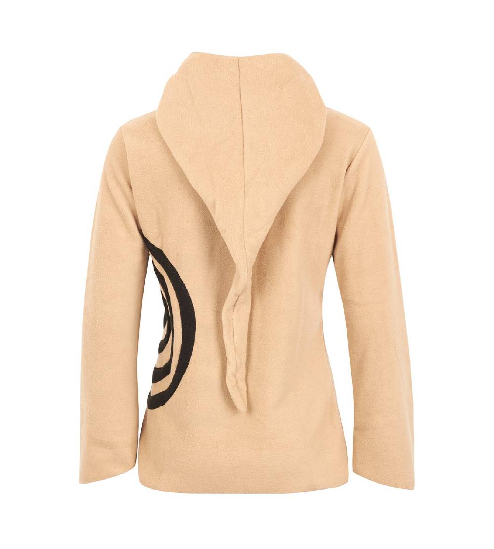 Kunst Und Magie Fleece Pullover mit Zipfelkapuze Goa Psy Hippie Fraggle mit Spirale Black Friday