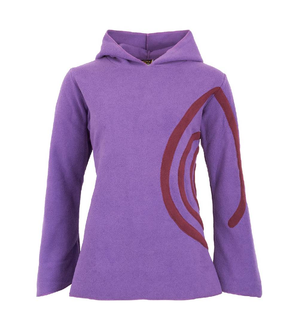 Kunst Und Magie Fleece Pullover mit Zipfelkapuze Goa Psy Hippie Fraggle mit Spirale Black Friday