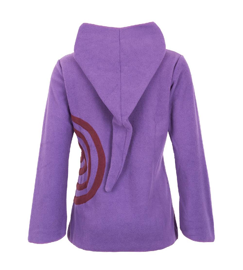 Kunst Und Magie Fleece Pullover mit Zipfelkapuze Goa Psy Hippie Fraggle mit Spirale Black Friday