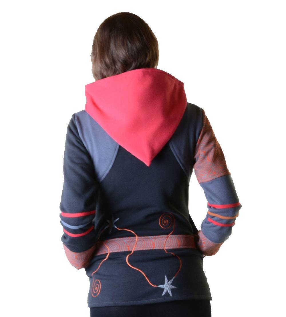 Kunst Und Magie Sweatjacke mit Zipfelkapuze Goa Elfe Psy Hippie Fraggle Cyber Monday