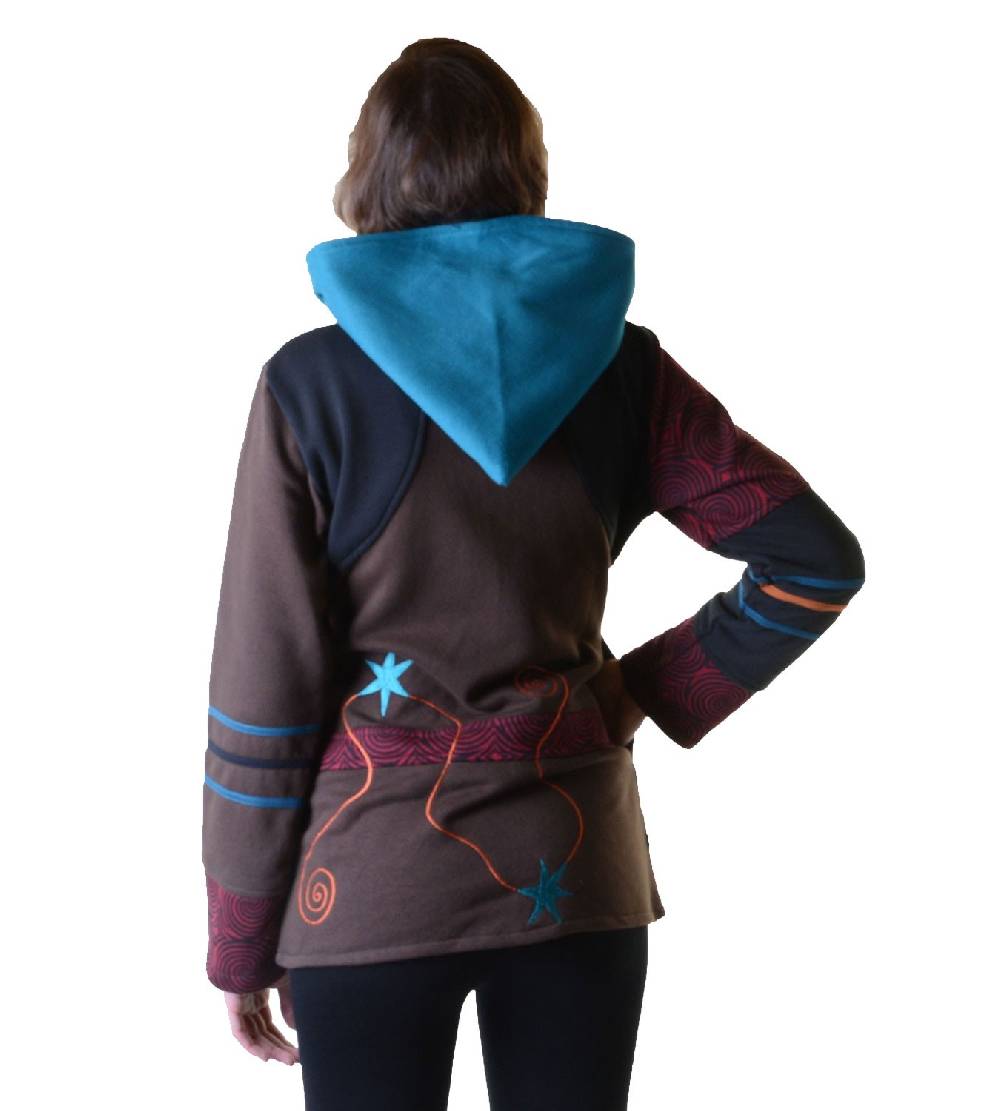 Kunst Und Magie Sweatjacke mit Zipfelkapuze Goa Elfe Psy Hippie Fraggle Cyber Monday