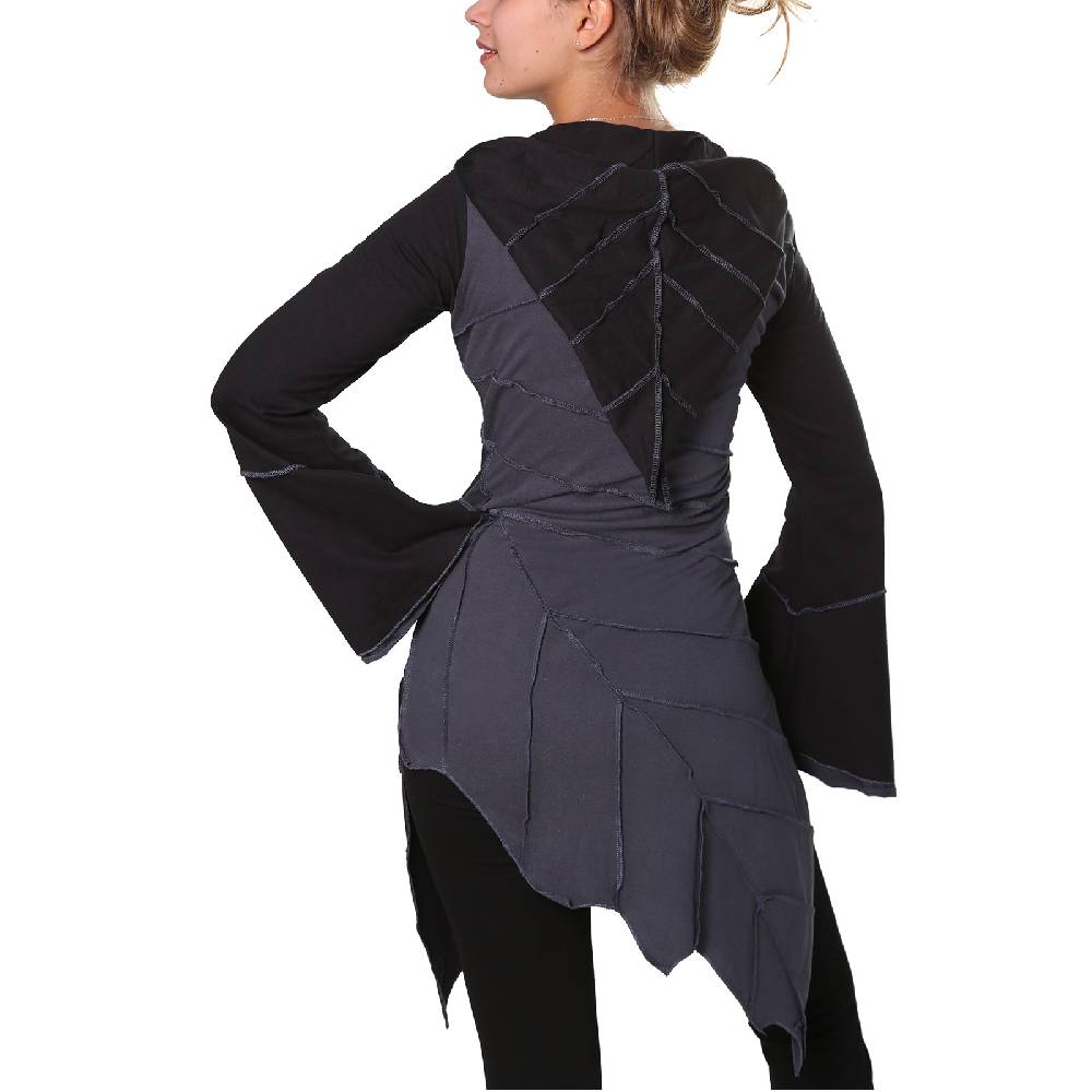 Kunst Und Magie Kunst und Magie Zipfeliges Kleid in Blattform mit Zipfelkapuze Fairy Goa Pixie Osterangebot