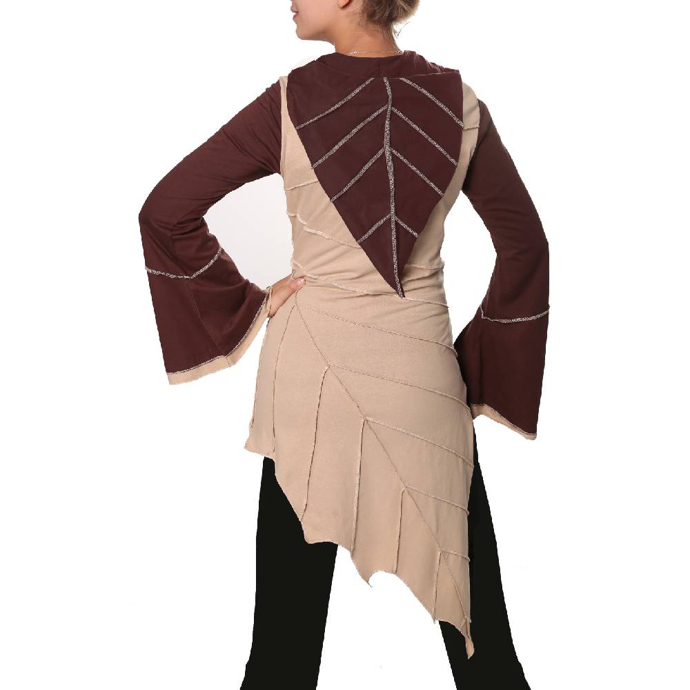 Kunst Und Magie Kunst und Magie Zipfeliges Kleid in Blattform mit Zipfelkapuze Fairy Goa Pixie Osterangebot
