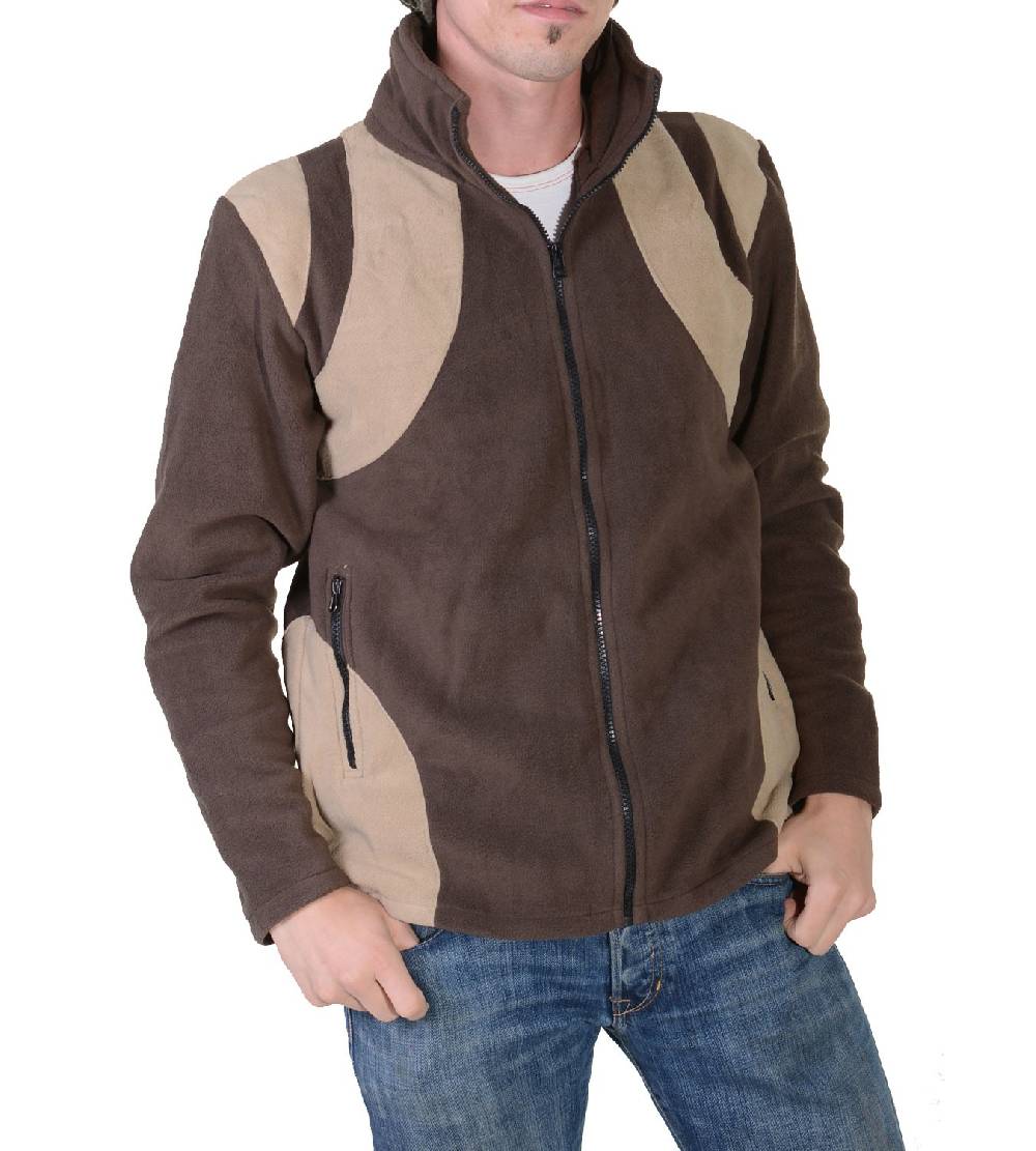 Kunst Und Magie Goa Herren Fleecejacke "Buddha" mit Aufwendiger Rückenstickerei Goa Psy Hippie Valentinstagsangebot