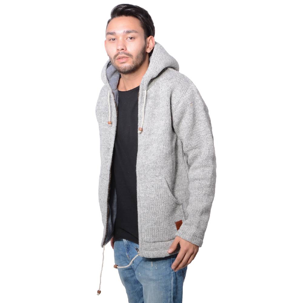 Kunst Und Magie Herren Strickjacke Wolle Jacke mit warmen Fleecefutter und Kapuze von Kunst und Magie Letzte 2 Tage
