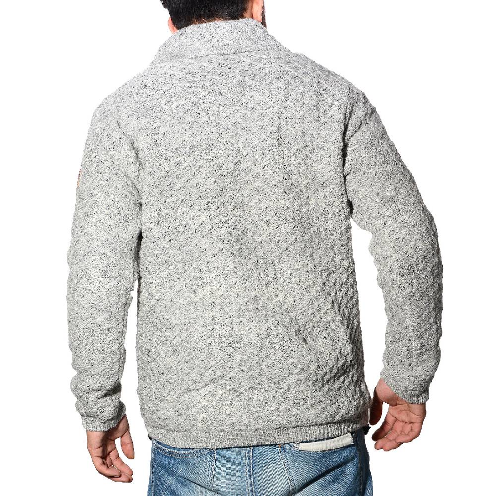 Kunst Und Magie Kunst und Magie Herren Strickpullover Wollpullover mit Schalkragen und warmen Fleecefutter Letzter Tag