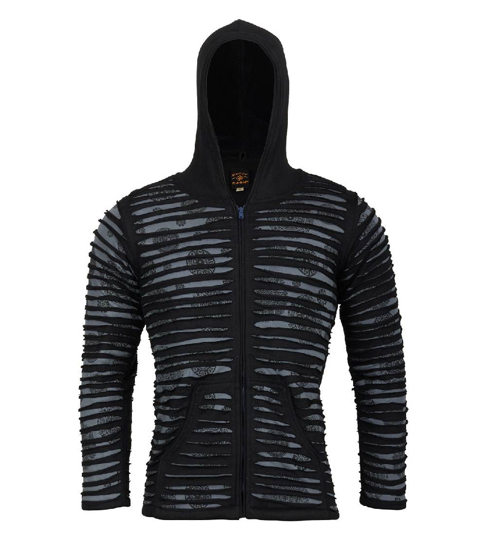Kunst Und Magie Kunst und Magie Männer Cutwork Goa Jacke mit Kapuze Bis zu 65% Rabatt