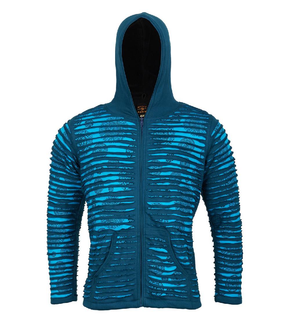 Kunst Und Magie Kunst und Magie Männer Cutwork Goa Jacke mit Kapuze Bis zu 65% Rabatt