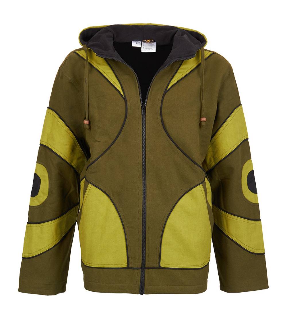 Kunst Und Magie Kunst und Magie Goa Canvas Baumwolljacke für Herren mit Fleecefutter Nur für heute