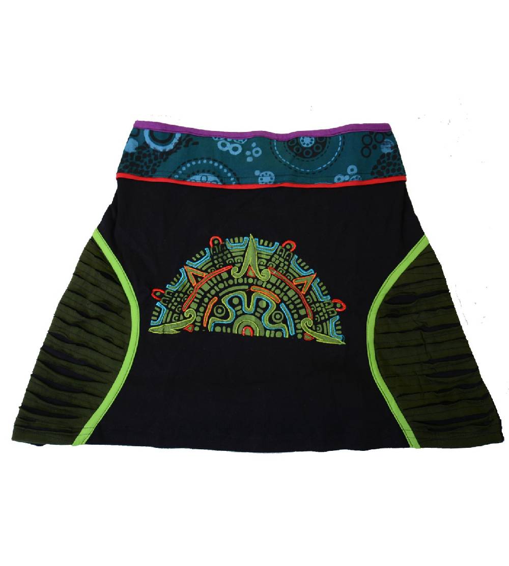 Kunst Und Magie Minirock mit farbigem Bund in Razorcutwork-Style Discount Store für neue Produkte
