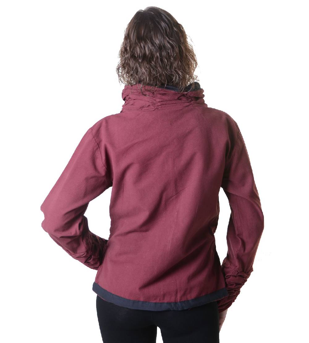 Kunst Und Magie Damen Sweatjacke aus Baumwolle im ausgefallenen Rüschen-Look mit Reißverschluss Riesige Rabatte