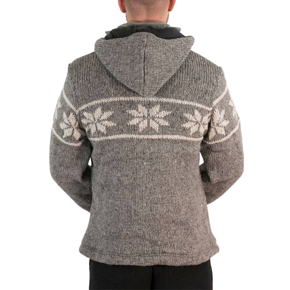Kunst Und Magie Snowboard Strickjacke Nordisch Wolljacke mit Fleecefutter und abnehmbarer Kapuze Online