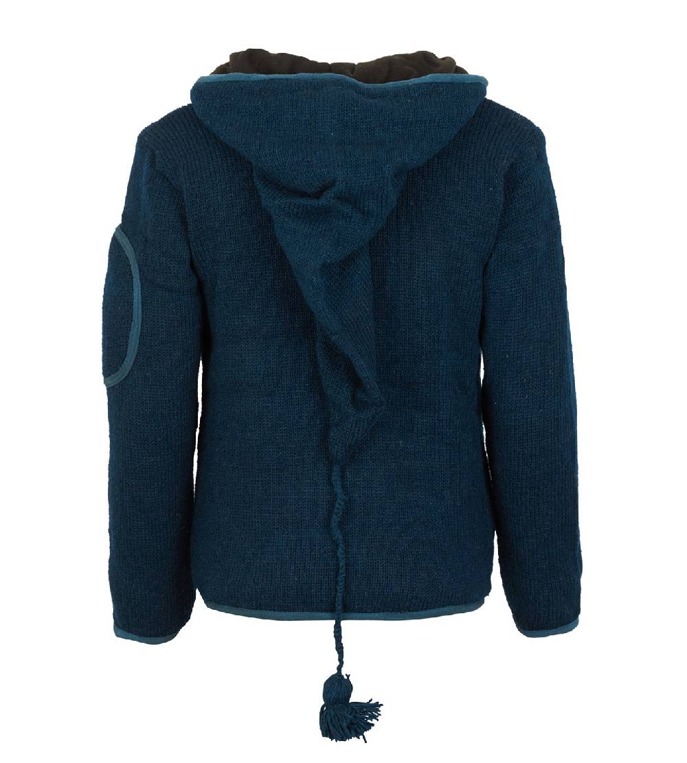 Kunst Und Magie Herren Strickjacke Wolljacke mit Fleecefutter und langer Zipfelkapuze Auslauf