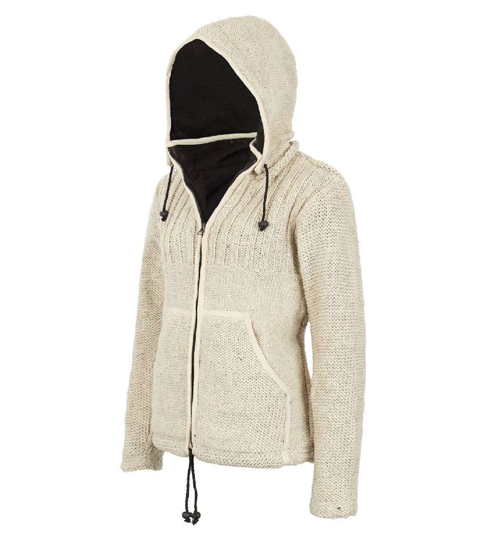 Kunst Und Magie Herren Strickjacke Wollejacke mit Fleecefutter und abnehmbarer Kapuze Angebote