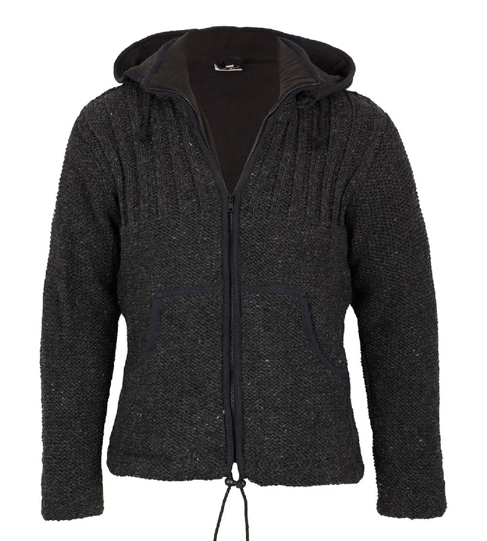 Kunst Und Magie Herren Strickjacke Wollejacke mit Fleecefutter und abnehmbarer Kapuze Angebote