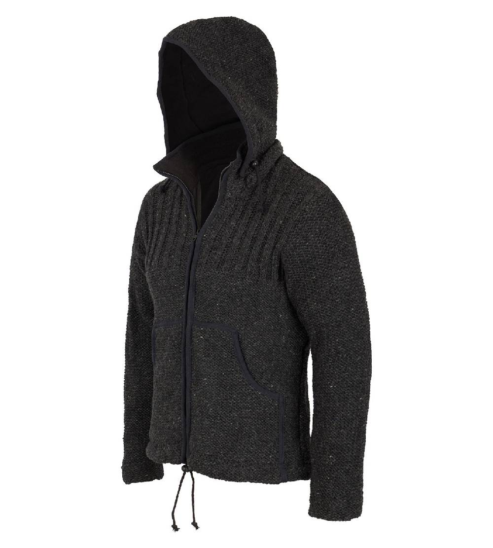 Kunst Und Magie Herren Strickjacke Wollejacke mit Fleecefutter und abnehmbarer Kapuze Angebote