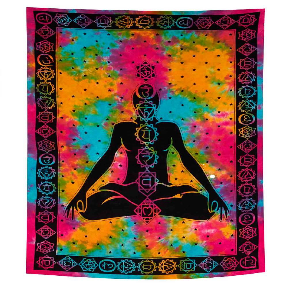 Kunst Und Magie Bunte Tagesdecke Wandbehang Bunt Deko Chakra Meditation ca.200x230cm Versandkostenfrei