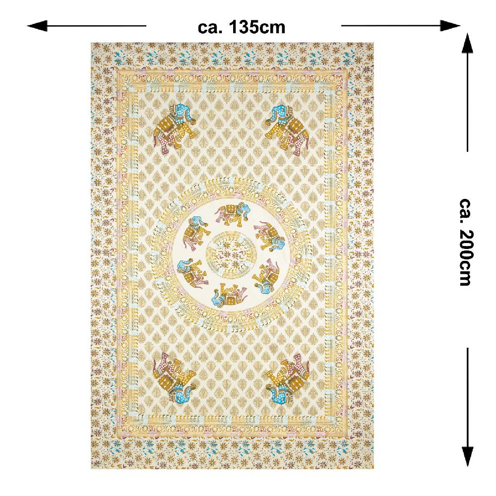 Kunst Und Magie Kunst und Magie Tagesdecke Wandbehang Deko Tuch Elefant Mandala ca 135 x 200cm Begrenztes Angebot
