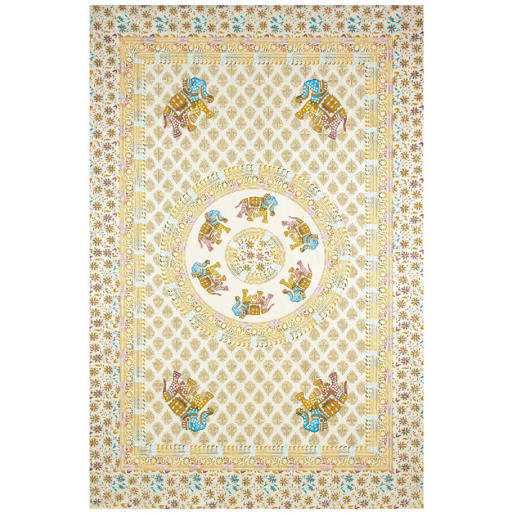 Kunst Und Magie Kunst und Magie Tagesdecke Wandbehang Deko Tuch Elefant Mandala ca 135 x 200cm Begrenztes Angebot