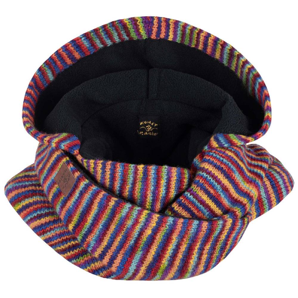Kunst Und Magie Damen Kapuzenschal Loop Schal Hoodie Schalmütze Poncho Regenbogenfarben aus Wolle gestrickt Strick Kapuze Blitzangebot