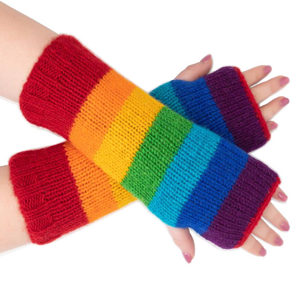 Kunst Und Magie Bunte Regenbogen Armstulpen Stulpen Handwärmer Pulswärmer Handschuhe Wolle Strick Bestseller