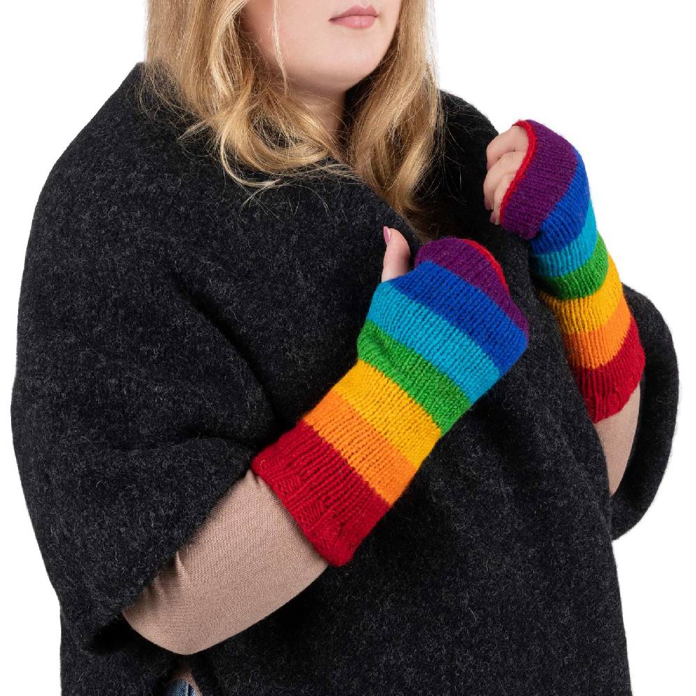 Kunst Und Magie Bunte Regenbogen Armstulpen Stulpen Handwärmer Pulswärmer Handschuhe Wolle Strick Bestseller