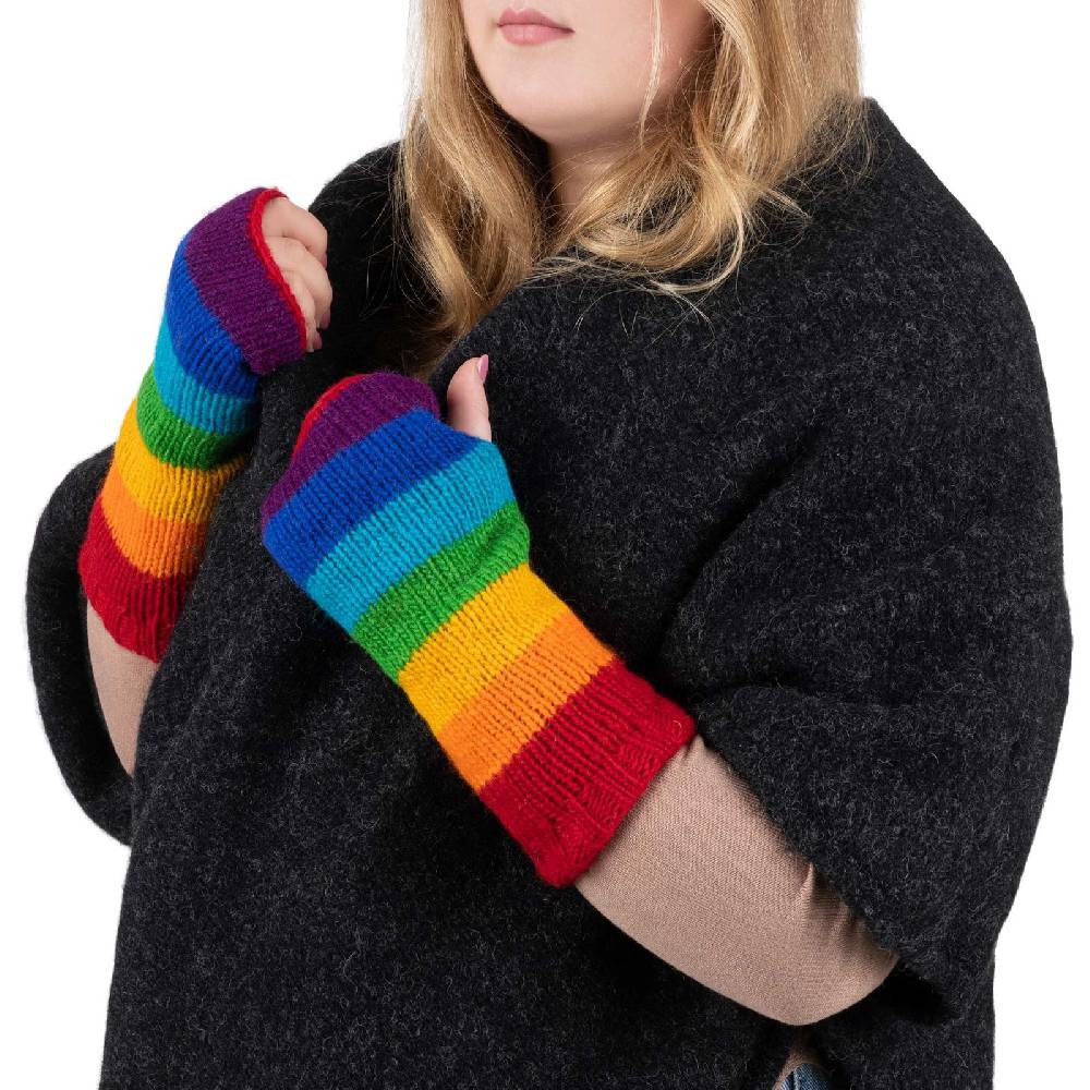 Kunst Und Magie Bunte Regenbogen Armstulpen Stulpen Handwärmer Pulswärmer Handschuhe Wolle Strick Bestseller