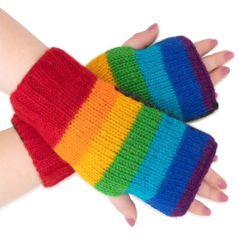 Kunst Und Magie Bunte Armstulpen Stulpen Handwärmer Pulswärmer Handschuhe Wolle Strick Regenbogen Saisonale Angebote