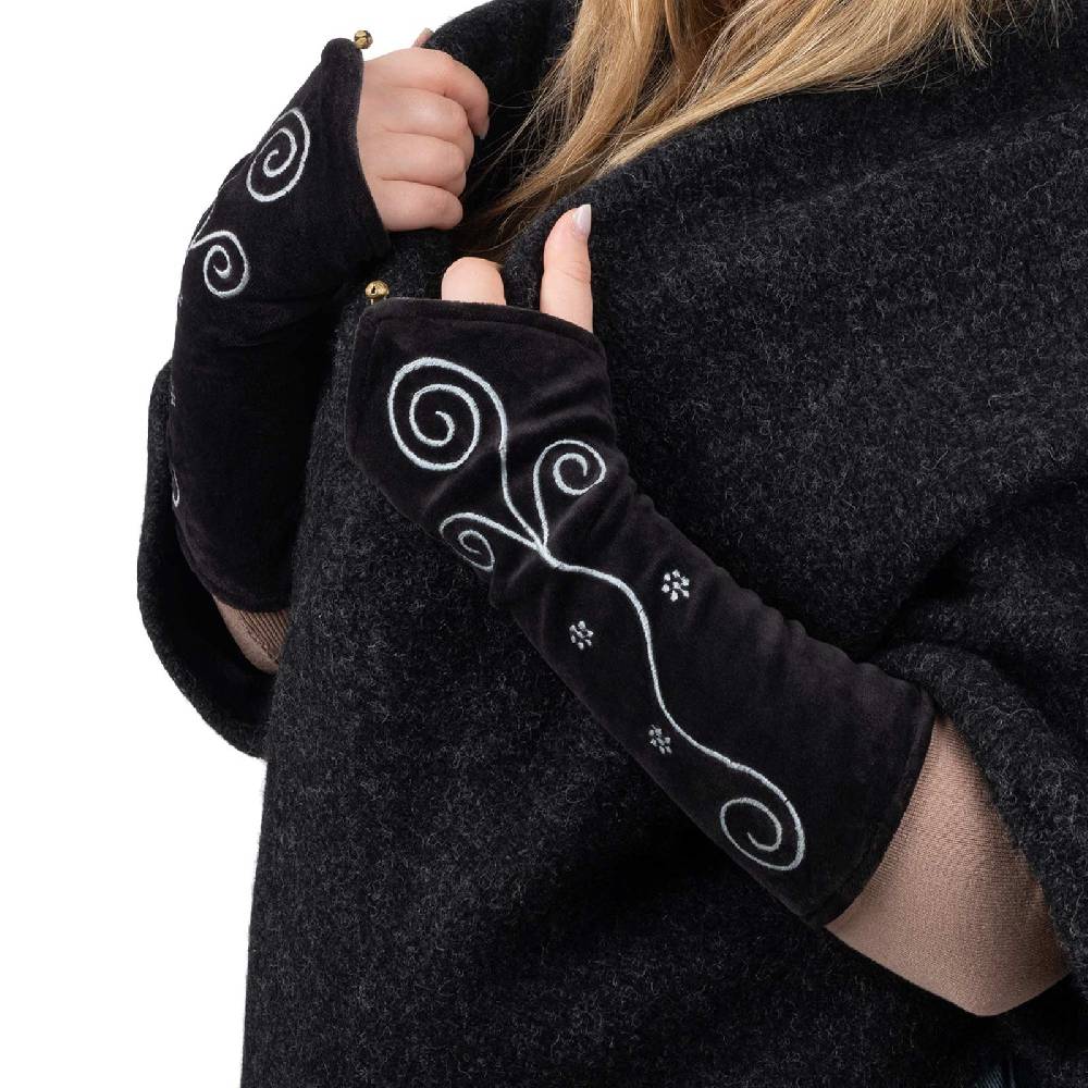 Kunst Und Magie Kunst und Magie Samt Armstulpen Stulpen Handwärmer Armlinge Boho Handschuhe Sonderangebote