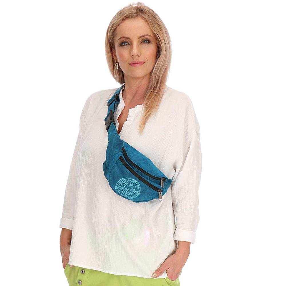 Kunst Und Magie Kunst und Magie Bauchtasche Bunte Boho Goa Crossbody Schulter Gürteltasche Hüfttasche Stonewashed Unisex Lebensblume Preisnachlass