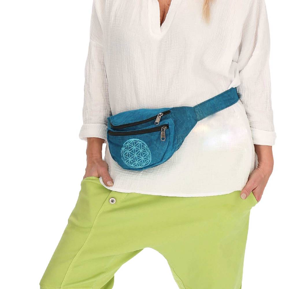 Kunst Und Magie Kunst und Magie Bauchtasche Bunte Boho Goa Crossbody Schulter Gürteltasche Hüfttasche Stonewashed Unisex Lebensblume Preisnachlass