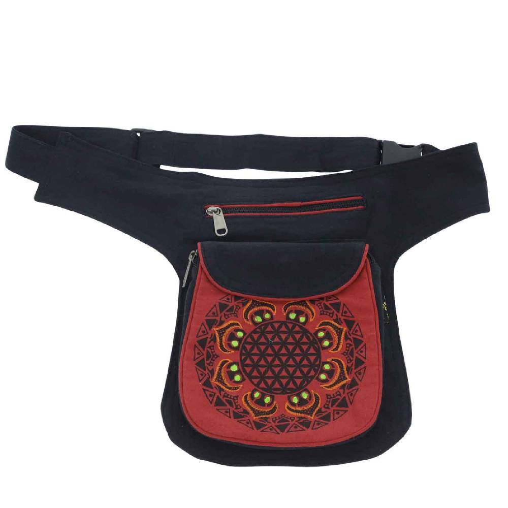 Kunst Und Magie Kunst und Magie Hüfttasche Bauchtasche Gürteltasche Bauchgurt Festivaltasche Blume des Lebens Cyber Monday
