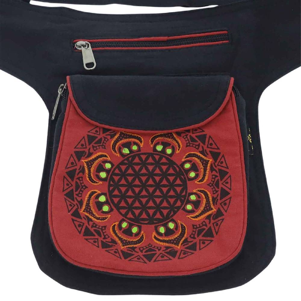 Kunst Und Magie Kunst und Magie Hüfttasche Bauchtasche Gürteltasche Bauchgurt Festivaltasche Blume des Lebens Cyber Monday