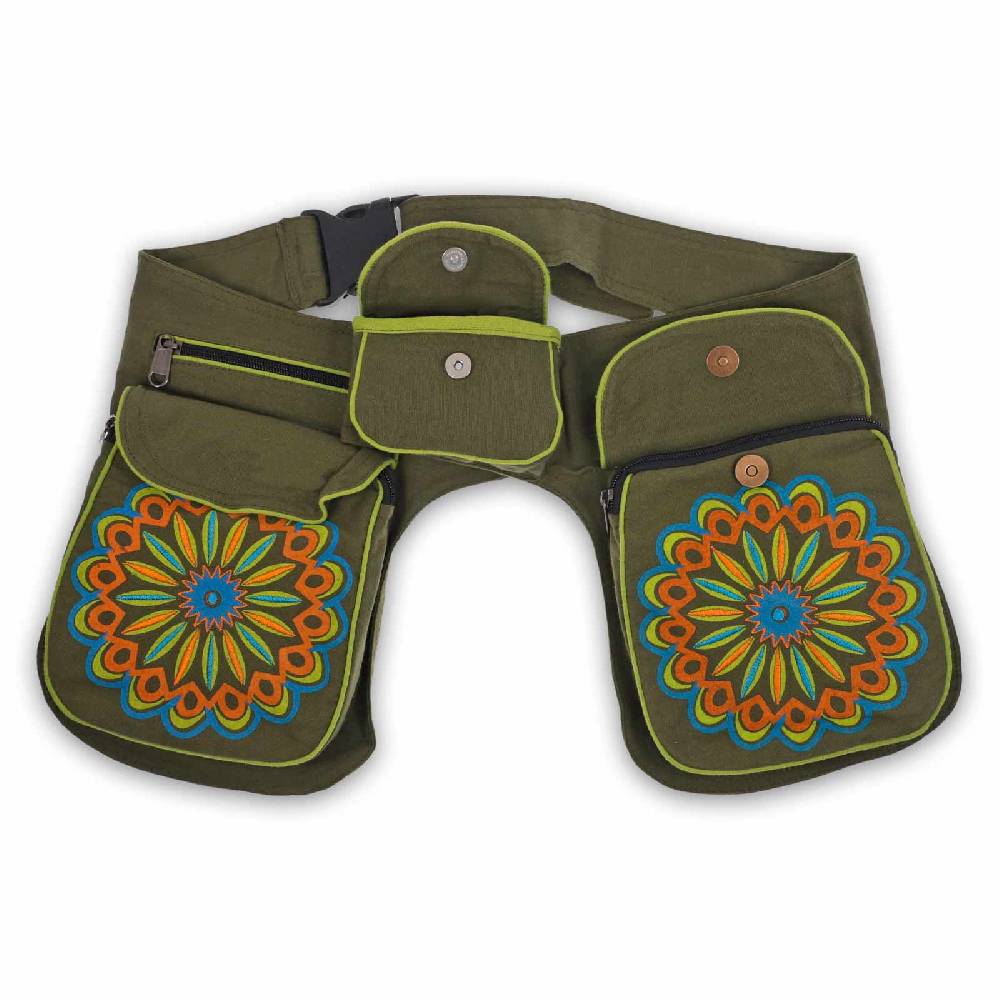 Kunst Und Magie KUNST UND MAGIE Mandala Doppel Bauchtasche Hüfttasche Mandala Gürteltasche Festivaltasche Sidebag Top Angebot