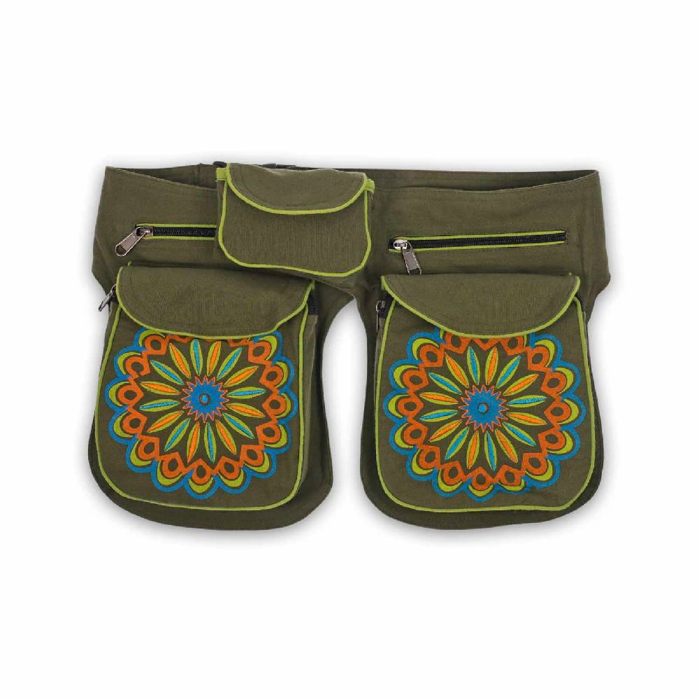Kunst Und Magie KUNST UND MAGIE Mandala Doppel Bauchtasche Hüfttasche Mandala Gürteltasche Festivaltasche Sidebag Top Angebot