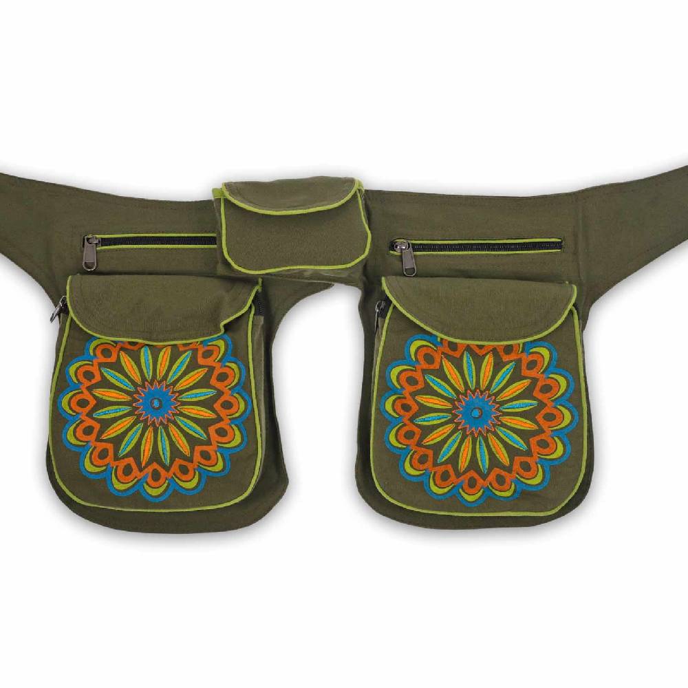 Kunst Und Magie KUNST UND MAGIE Mandala Doppel Bauchtasche Hüfttasche Mandala Gürteltasche Festivaltasche Sidebag Top Angebot