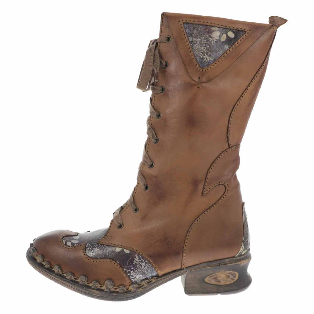 Kunst Und Magie Rovers Brauner Damen Stiefel mit Ziernähten 42015 Crust Costa Brauner Damen Boho Zeitlich begrenztes Angebot