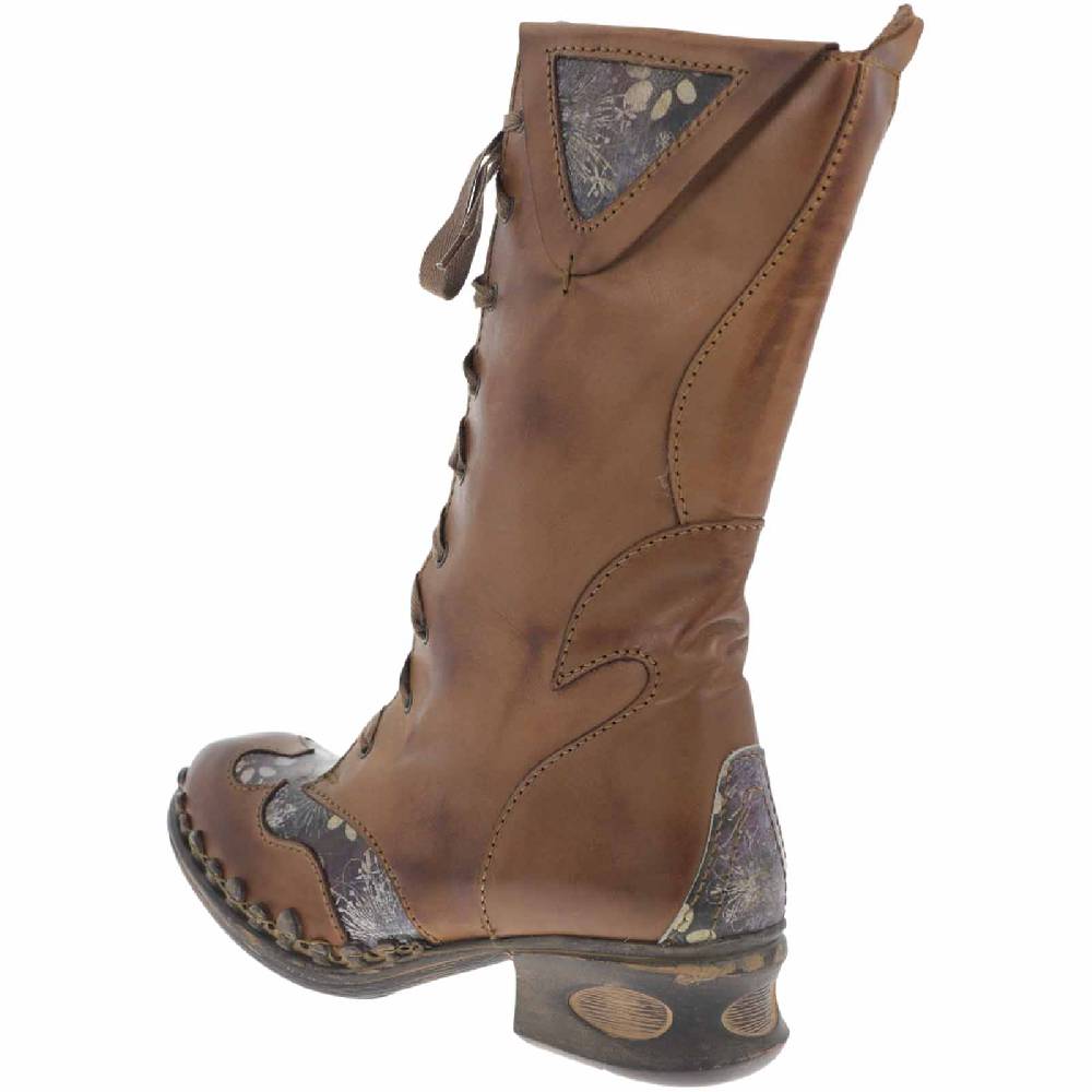 Kunst Und Magie Rovers Brauner Damen Stiefel mit Ziernähten 42015 Crust Costa Brauner Damen Boho Zeitlich begrenztes Angebot