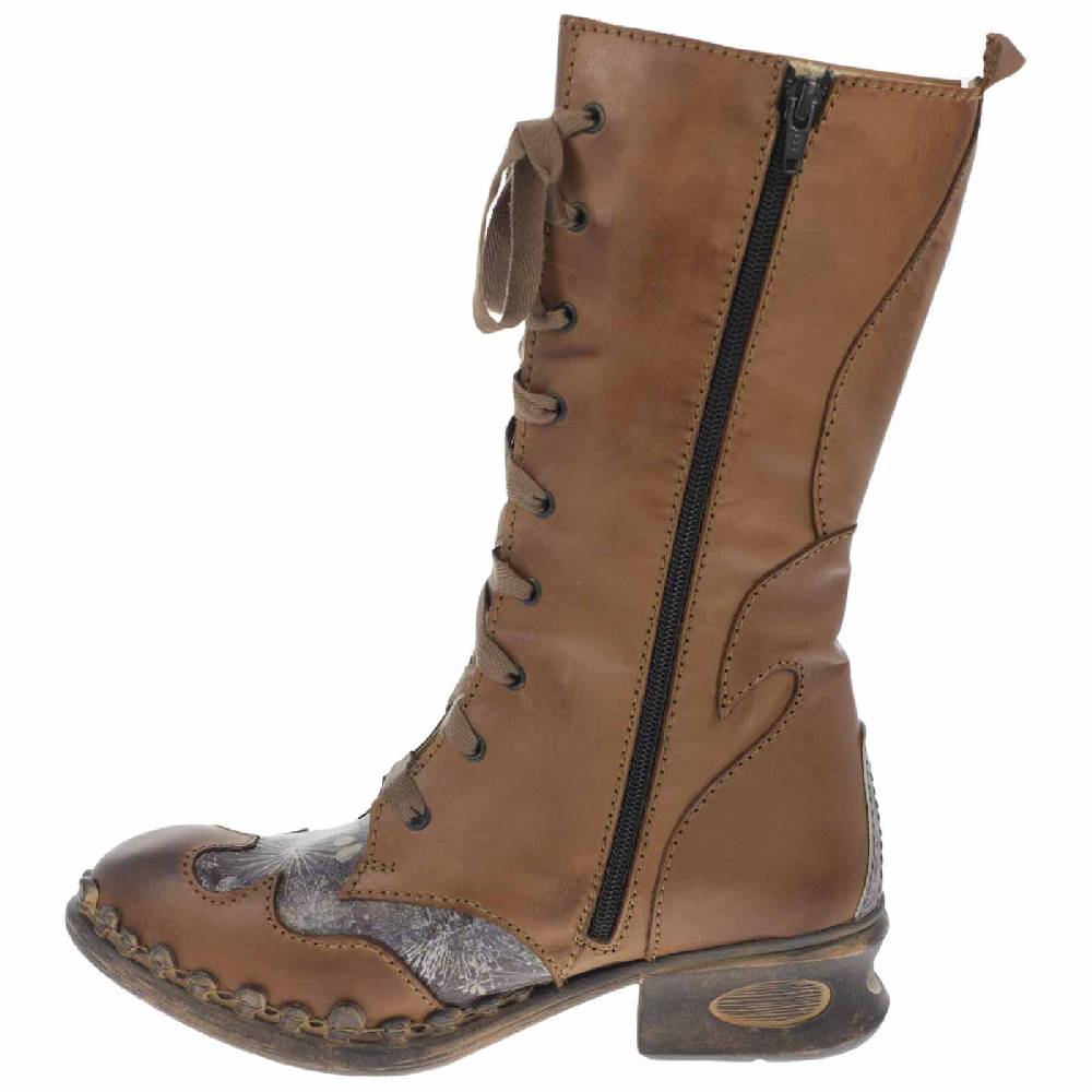 Kunst Und Magie Rovers Brauner Damen Stiefel mit Ziernähten 42015 Crust Costa Brauner Damen Boho Zeitlich begrenztes Angebot